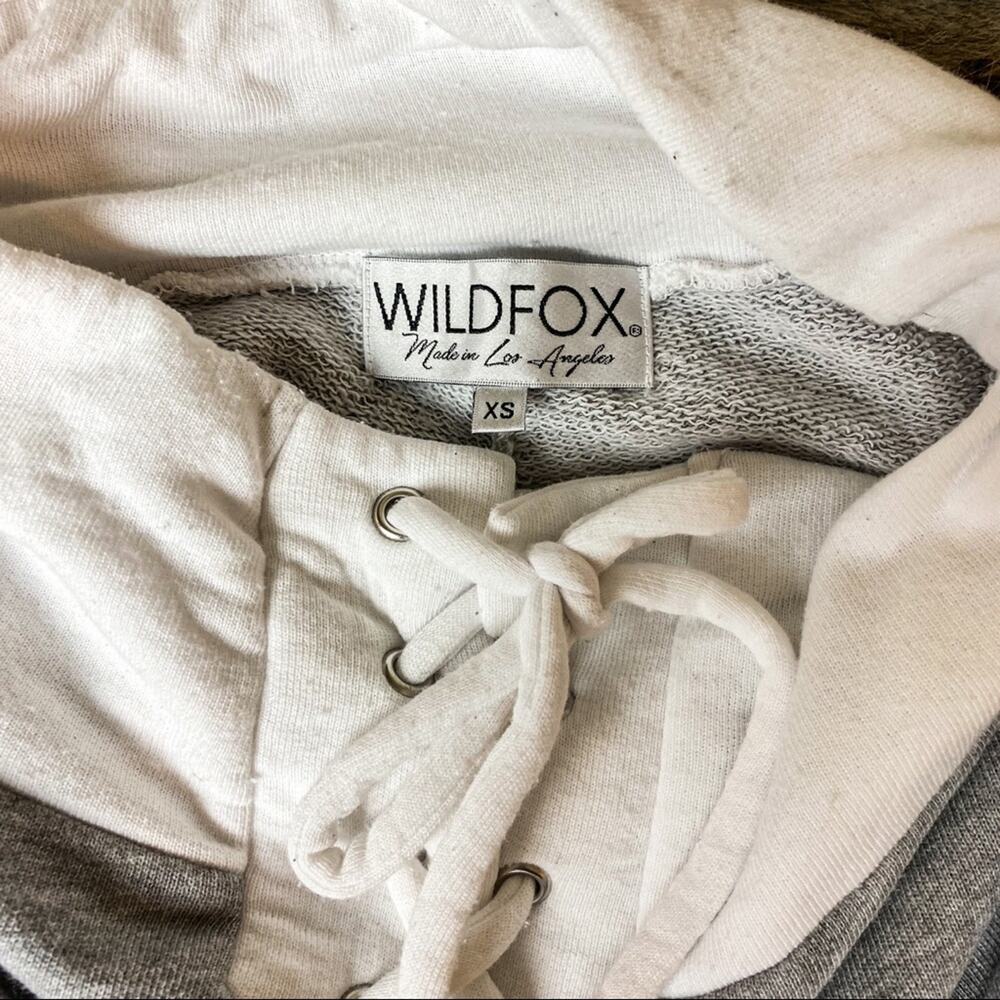 WILDFOX Contrast Fifi Grey And White Lace Up Corset Joggers Sz. XS - Picture 6 of 6